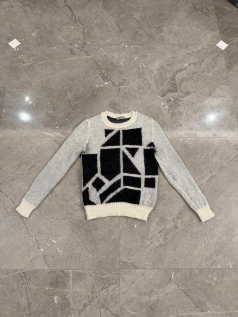 Dior Dior Homme Mohair geometric pattern wool sweater by Hedi Slimane