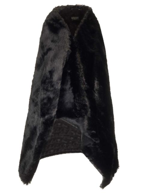 BALENCIAGA Faux Fur Cape Jackets Black