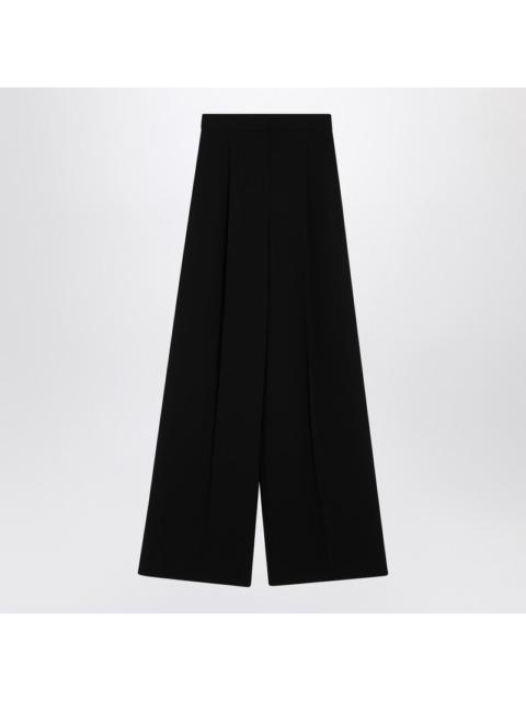 Max Mara Wide-Leg Black Trousers In Compact Cady Women