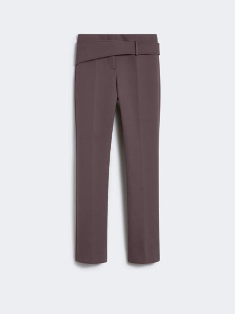 Sportmax Slim trousers with asymmetrical belt - RUNWAY - COFFEE