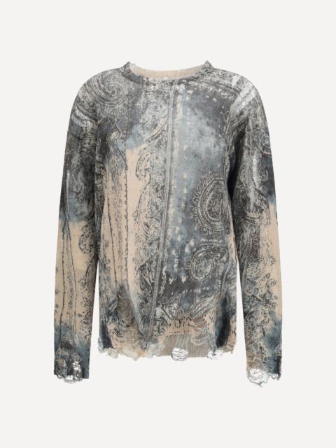 R13 Boyfriend distressed linen knit Sweater