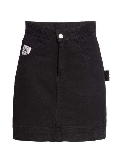 BODE Bode Knolly Brook Cotton Twill Miniskirt in Black at Nordstrom