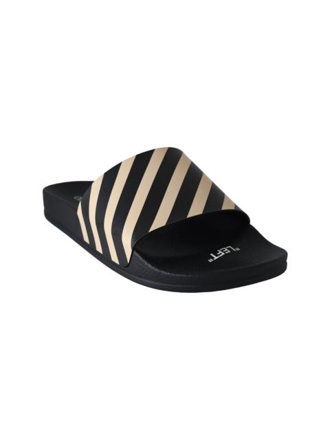 Off-White Off-White Diag Striped Slides Black Beige