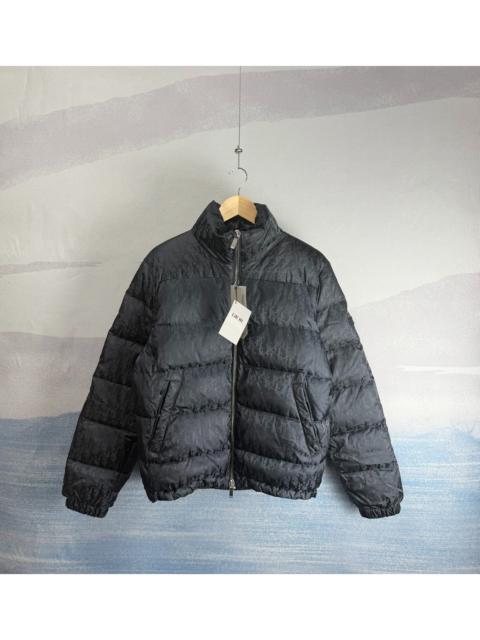 Dior Dior Black-Blue Down Jacket with All-Over Logo Print and Zip Closure