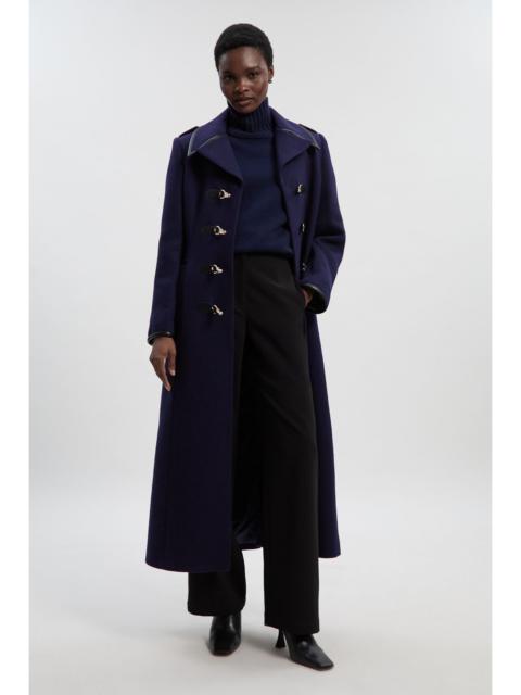 KAREN MILLEN Wool Military Tailored Midi Coat