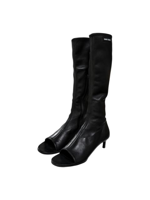 Dolce & Gabbana MIU MIU Spring 2023 Peep-Toe Stretch Leather Boots