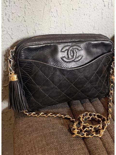 CHANEL Chanel Black Lizard Classic Camera Bag