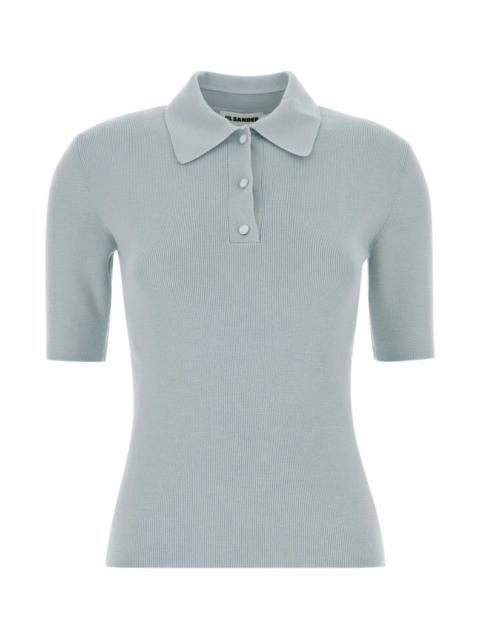 Jil Sander Jil Sander Women Pastel Light-Blue Wool Polo Shirt
