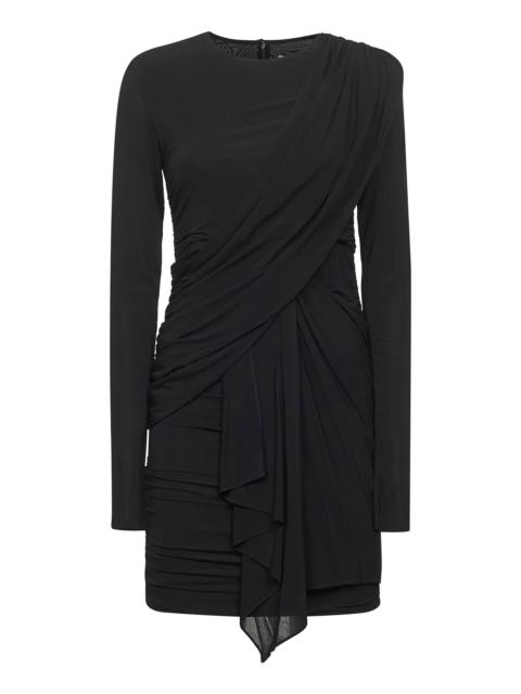 Isabel Marant Black draped jersey Georgia mini dress