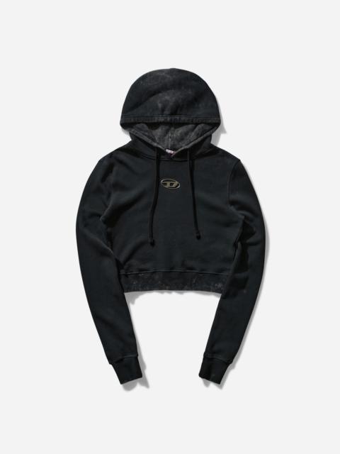 Faded Cut-Out Metal Logo Hoodie Black