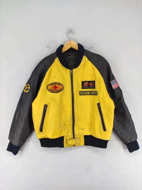 Other Designers Vintage Yellow Corn Leather Jacket Super Bike