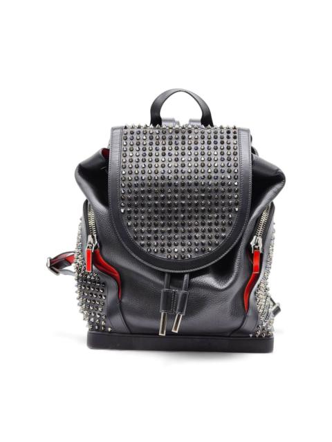 Christian Louboutin Spike Studs Explorafunk Black Leather Backpack - Preowned