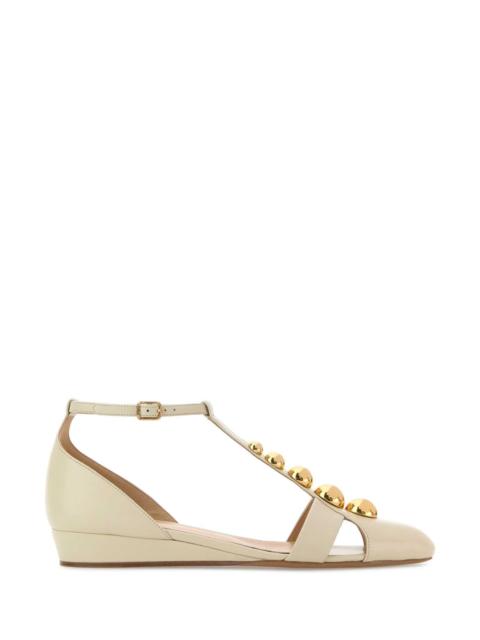 Chloé Chloe Women Cream Leather Cleia Ballerinas