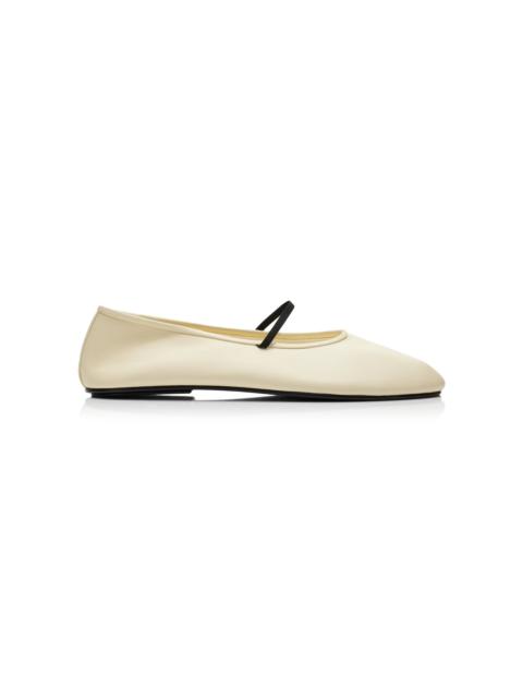 The Row Leather Ballet Flats ivory