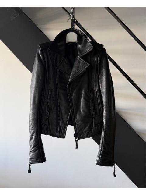 BALENCIAGA Balenciaga Black Lambskin-Leather Moto 16FW Leather Jacket