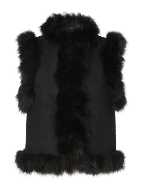 FENDI Fendi Women Wool Vest With Fox Fur Inserts
