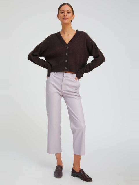 SPRWMN LAVENDER LEATHER CROPPED TROUSERS