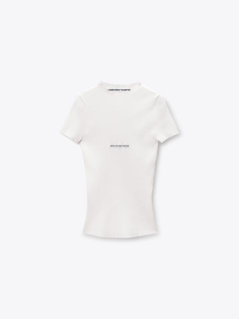 Alexander Wang Jacquard Logo Short Sleeve Crewneck