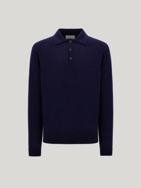 Canali CANALI NUVOLA SEAMLESS NAVY POLO IN EXTRA-FINE MERINO WOOL