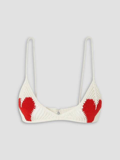 Stella McCartney Crocheted cotton triangle bra top