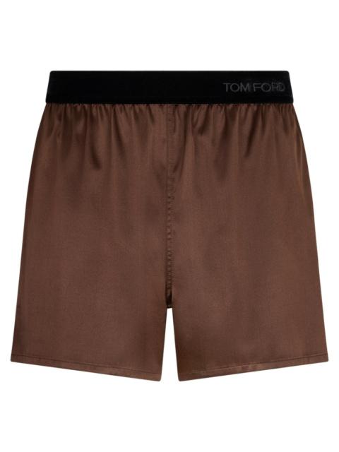 TOM FORD SILK PAJAMA SHORTS WITH LOGO