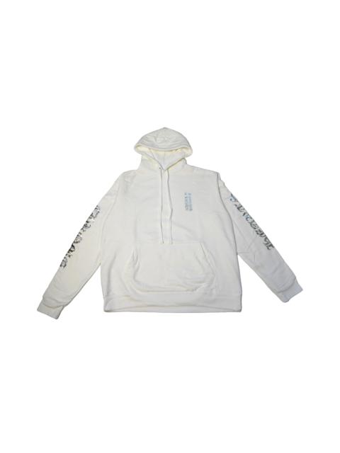 Chrome Hearts Chrome Hearts Silver Foil Print Vertical Logo Pullover Hoodie White