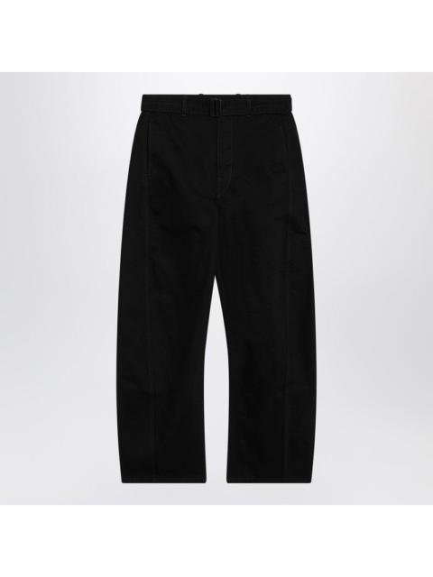 Lemaire Lemaire Black Cotton Trousers With Belt Men
