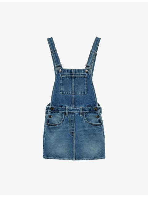 Prada Bib Overall Denim Mini Dress