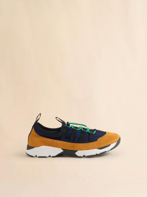 Marni BLUE AND ORANGE LYCRA LACE-UP RUNNING SNEAKER