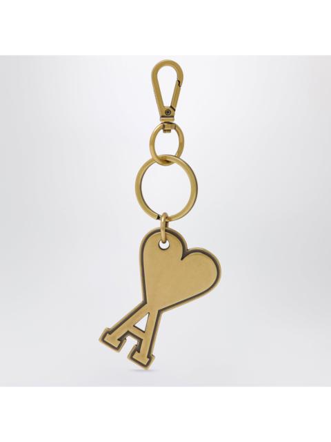 AMI Paris Ami Paris Ami De Coeur Metal Keyring In Vibrated Brass Men