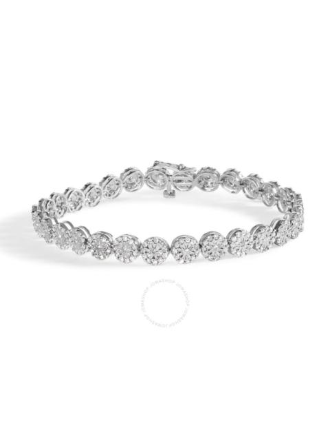 Other Designers Haus of Brilliance 14K White Gold 2.00 Cttw Diamond Halo Link Tennis Bracelet (H-I Color, I1-I2 Clar