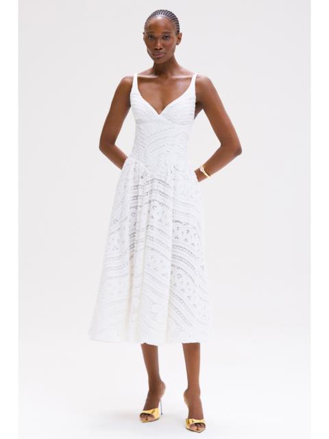 PatBO RHYTHMIC LACE MIDI DRESS