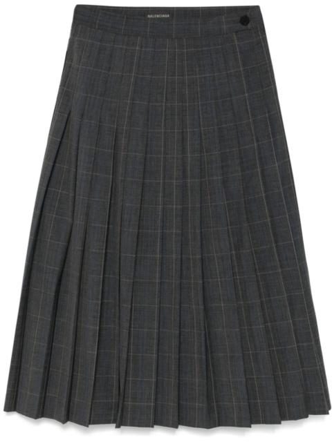 checked midi skirt