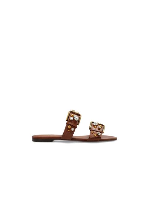 Dolce & Gabbana Dolce&Gabbana Brown Leather Sandals New & Authentic (Women's