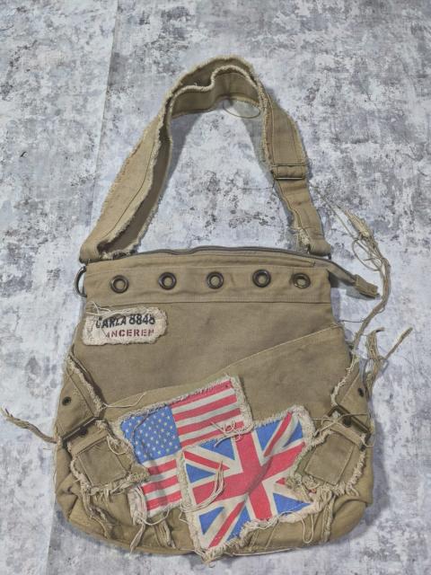 Hysteric Glamour grunge army distressed raf simons style shoulder tote bag