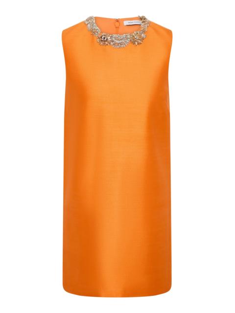RACHEL GILBERT Ludovica Wool-Silk Shift Mini Dress orange