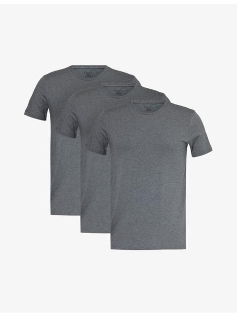FALKE Crewneck ribbed-trim cotton-blend jersey T-shirts pack of two