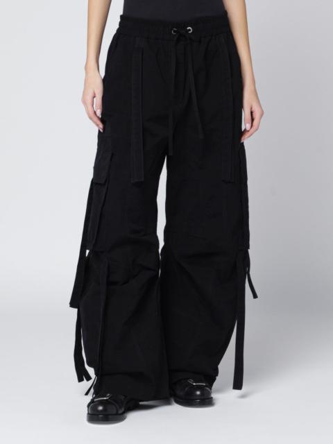 Dolce & Gabbana Black waxed faille cargo trousers