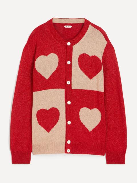 BODE Lamé Hearts Cardigan