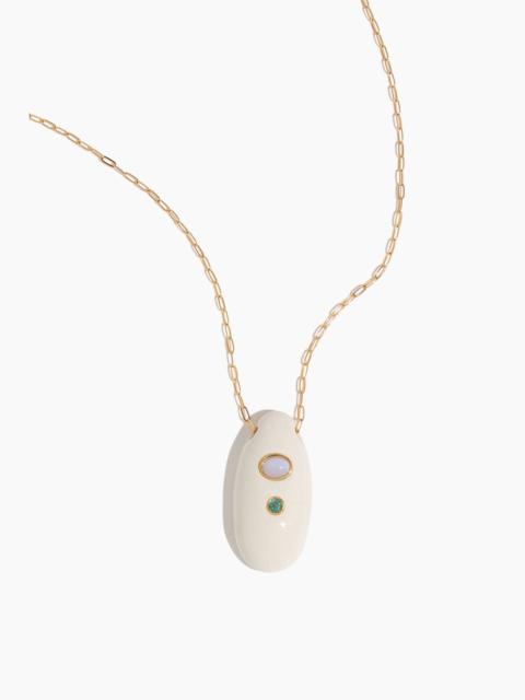 LIZZIE FORTUNATO La Paz Pendant Necklace in White