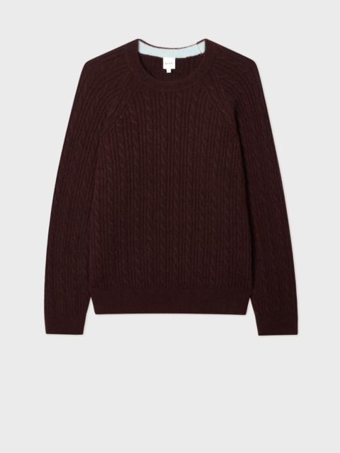 Paul Smith Dark Purple Alpaca-Blend Cable Knit Sweater