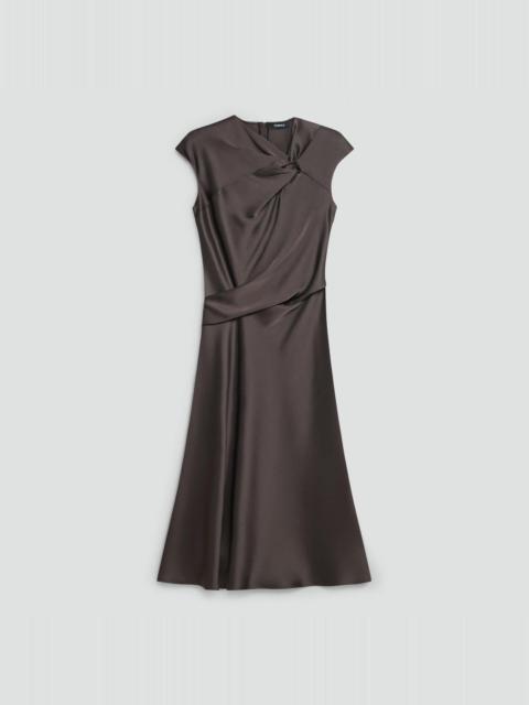 Theory Twist Bodice Dress in Satin