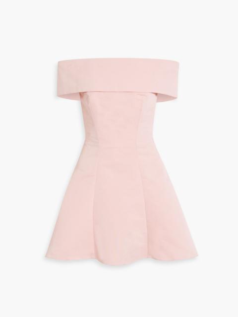 Safiyaa Krissty off-the-shoulder fluted faille mini dress