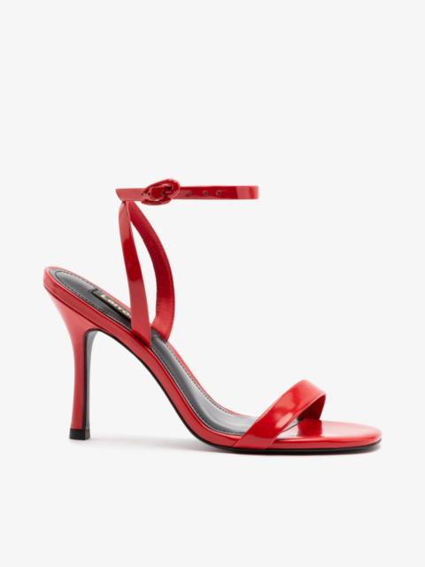 Larroudé Veronina Sandal In Scarlet Patent Leather