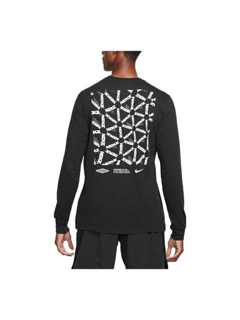 Nike Nike Dri-fit Alphabet Logo Printing Long Sleeves Round Neck Black DH0714-010