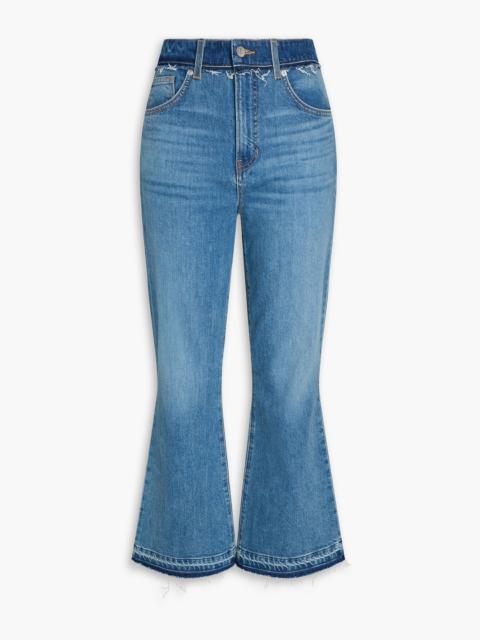 VERONICA BEARD Carson frayed high-rise flared jeans