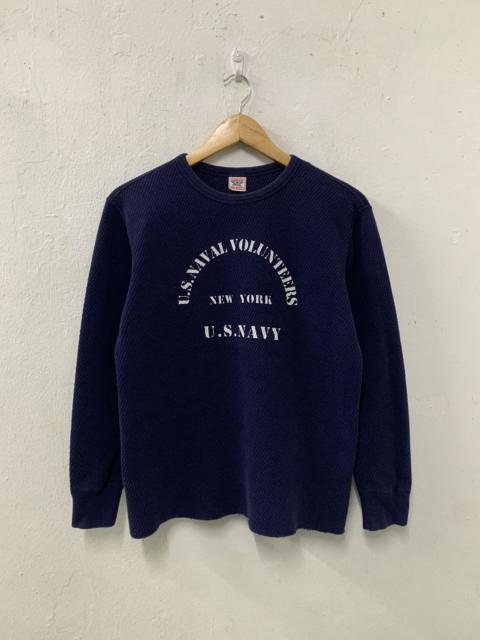 Other Designers The Real McCoy's - The Real McCoy Navy Long Sleeve Thick Cotton