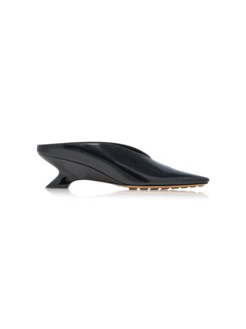 Bottega Veneta Bounty Patent Vinyl Mule Pumps black