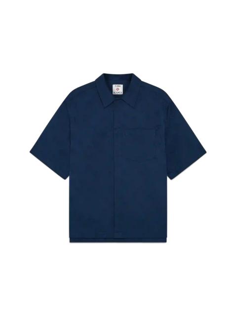 CASABLANCA Navy Monogram Short Sleeve Shirt