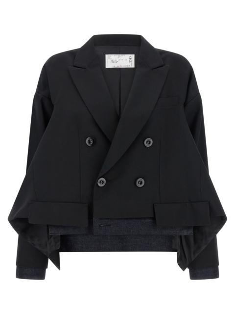 sacai Sacai Women Denim Insert Blazer
